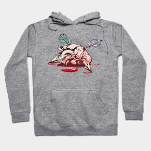 Bleeding Heart Pierced By Two Arrows Engraving Tattoo Hoodie